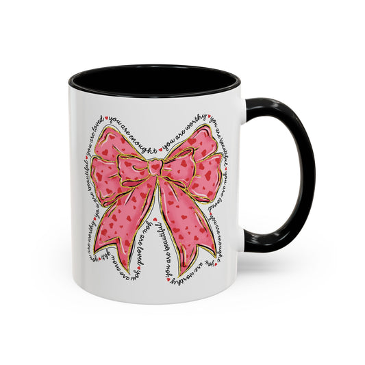 Affirmation Bow Accent Coffee Mug (11oz).