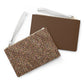 Leopard Luxe Clutch Bag - Vegan Leather Saffiano Pattern Fashionista On-the-Go Zip Fastening Wrist Strap.