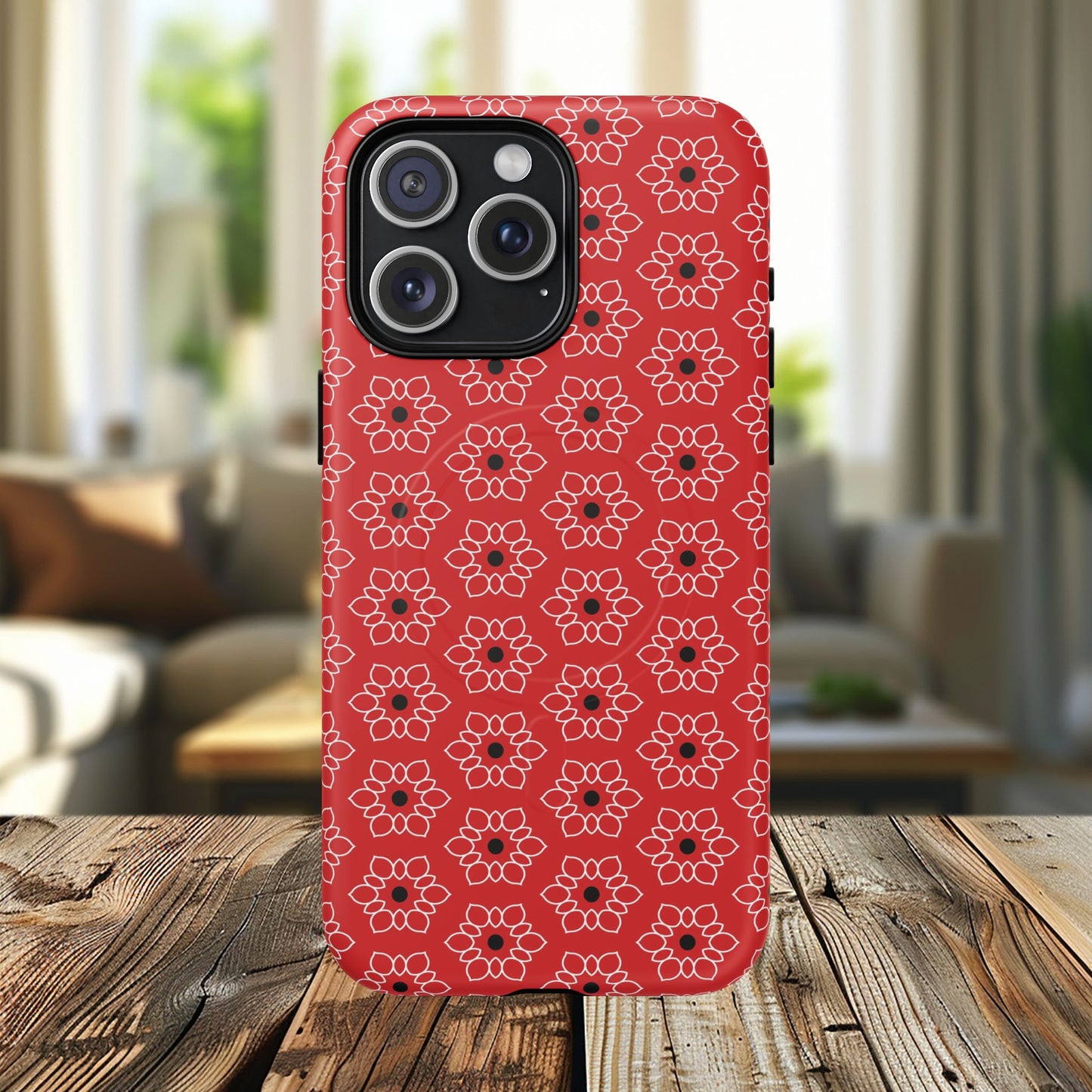 Stylish Geometric Magnetic iPhone Cases, Floral iPhone Cover, Durable Smartphone Cases, Trendy Accessories, Gift for Her
