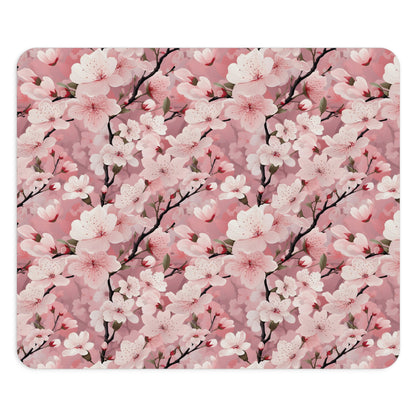 Cherry Blossom Floral Mouse Pad - Elegant Desk Accessory for Home & Office