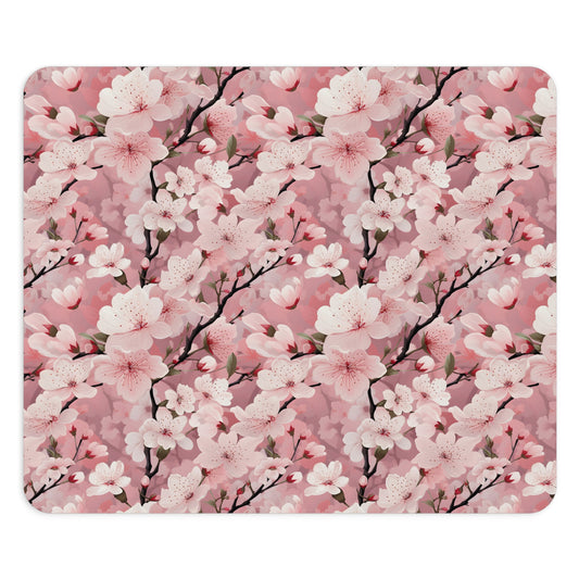 Cherry Blossom Floral Mouse Pad - Elegant Desk Accessory for Home & Office