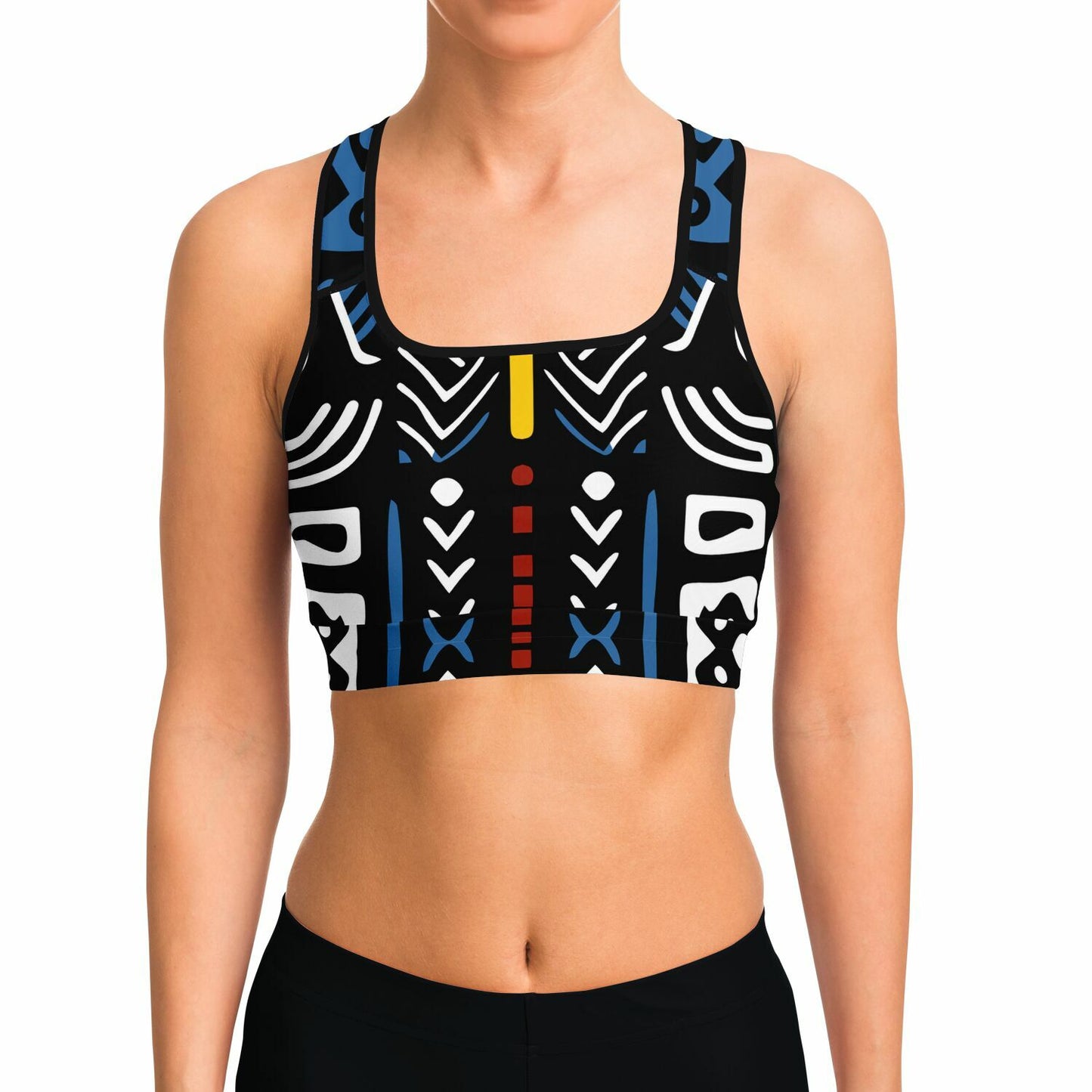 Geometric Harmony Sports Bra - AOP