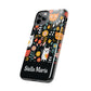 Personalized Whimsical Feline Garden Tough Phone Case — Custom Name iPhone & Samsung