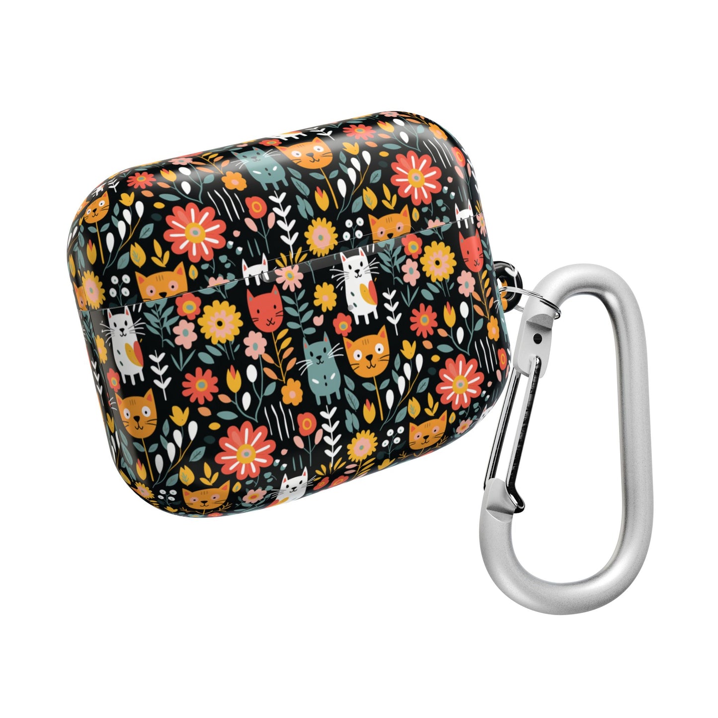 Whimsical Feline Garden AirPod Cases (AOP) - Fun & Colorful Accessories for Pet Lovers.