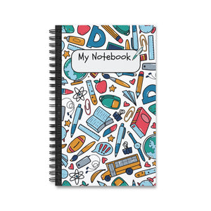 Black School Doodles Spiral Journal (EU)- (PY)