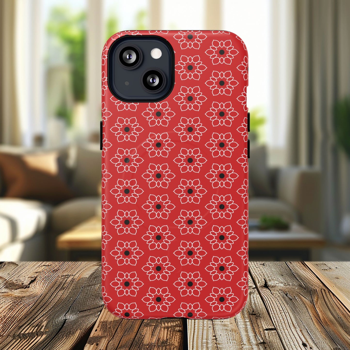 Stylish Geometric Magnetic iPhone Cases, Floral iPhone Cover, Durable Smartphone Cases, Trendy Accessories, Gift for Her