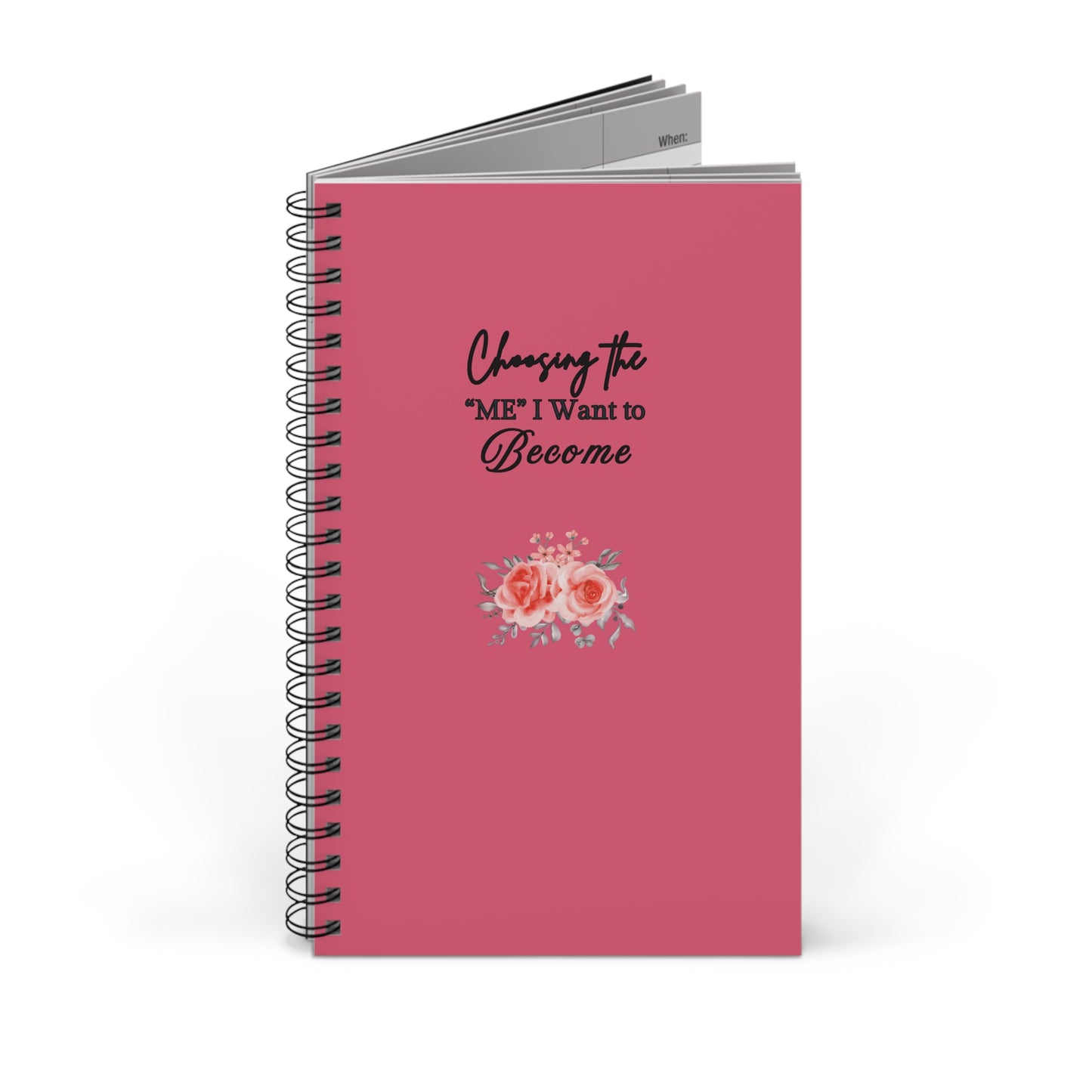 Empowering Spiral Journal '' Choosing the ME I want to Become'' for Self-Discovery, Inspirational Notebook, Personal Growth Journal, Gift for Women, Motivational Diary