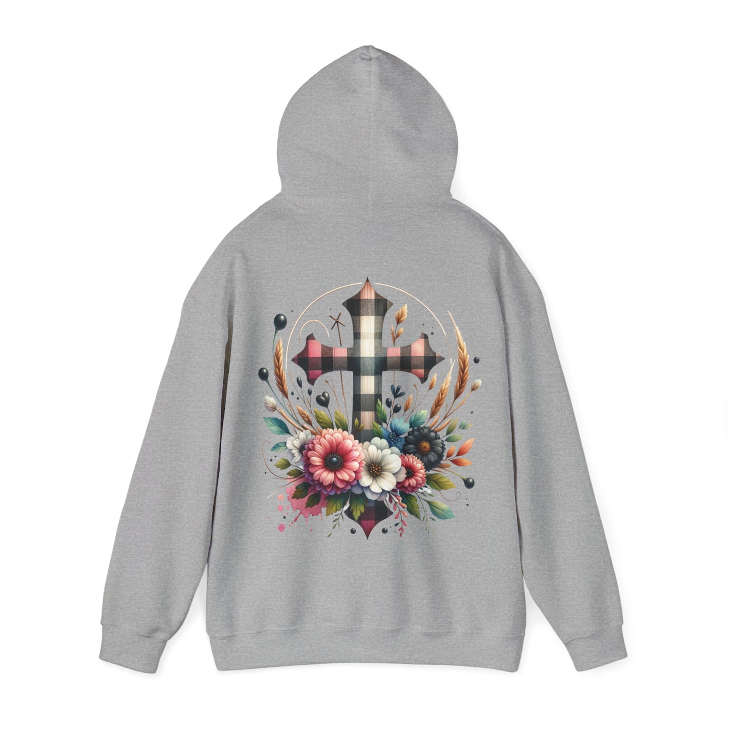 Faith and Floral Cross Unisex Gildan Hoodie Sweatshirt