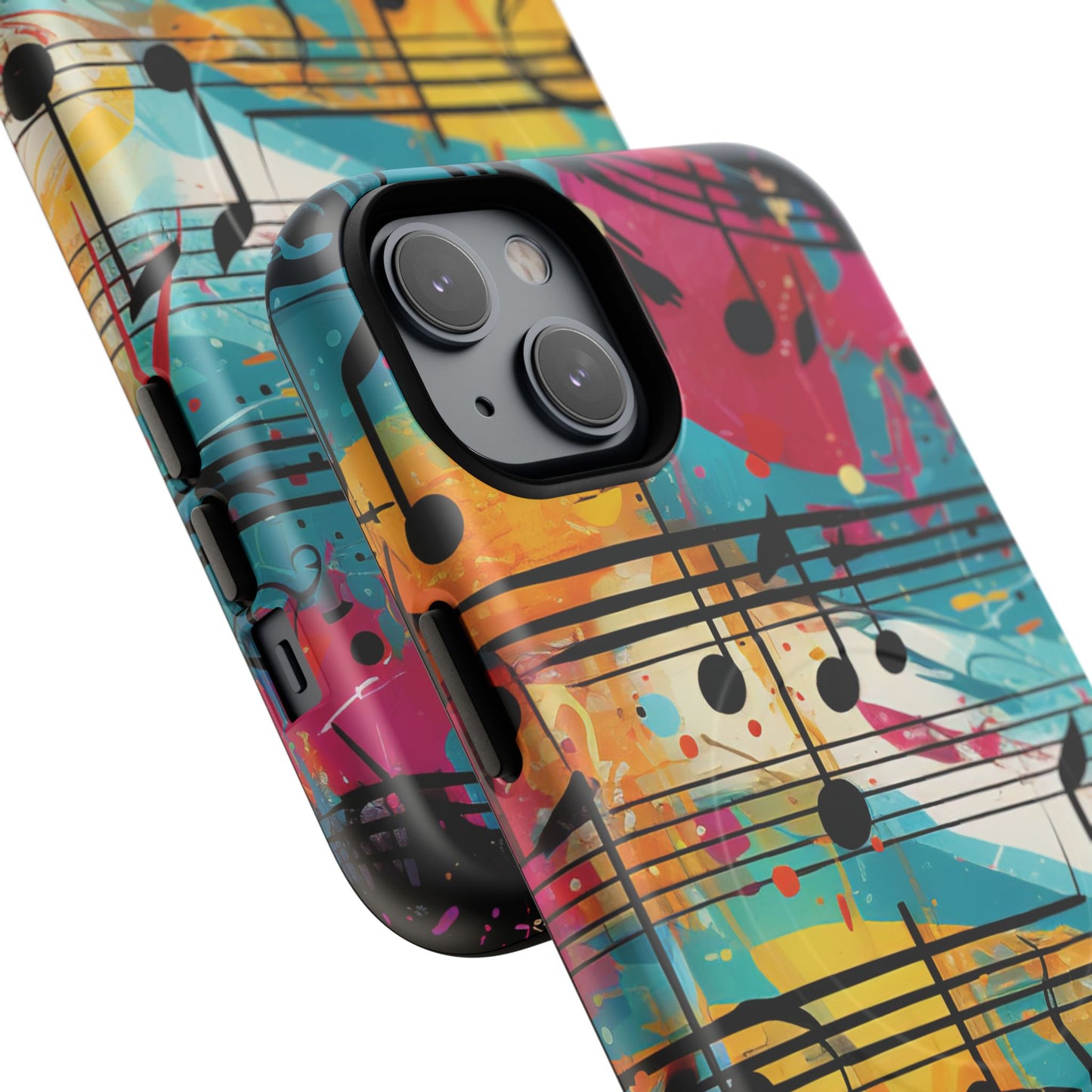 Vibrant Music Note Phone Case, Tough Magnetic Case, Music Lover Gift, Colorful Phone Accessory, Customizable Phone Cover, Unique Gift Idea