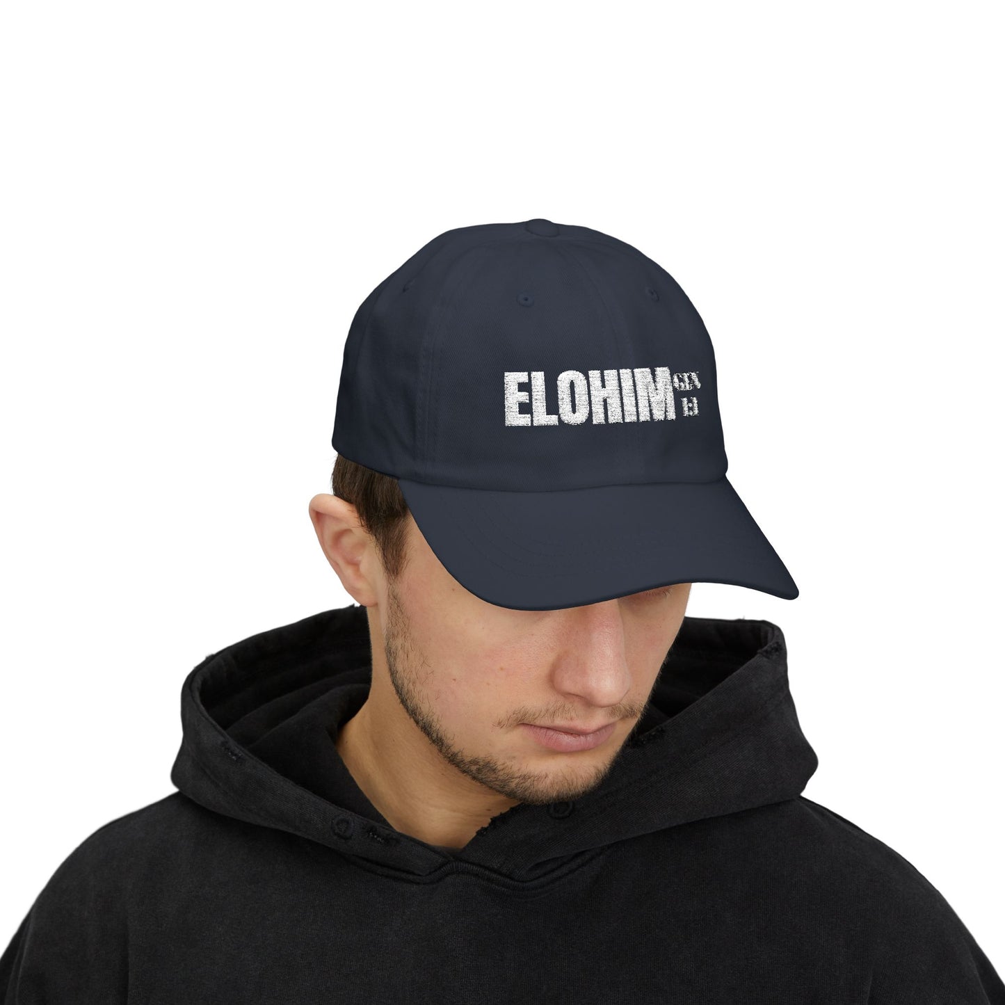 Classic Embroidery Dad Cap with 'ELOHIM, GENESIS 1:1' - Faith-Based Hat, Casual Wear, Gift for Dad, Christian Accessory, Summer Fashion