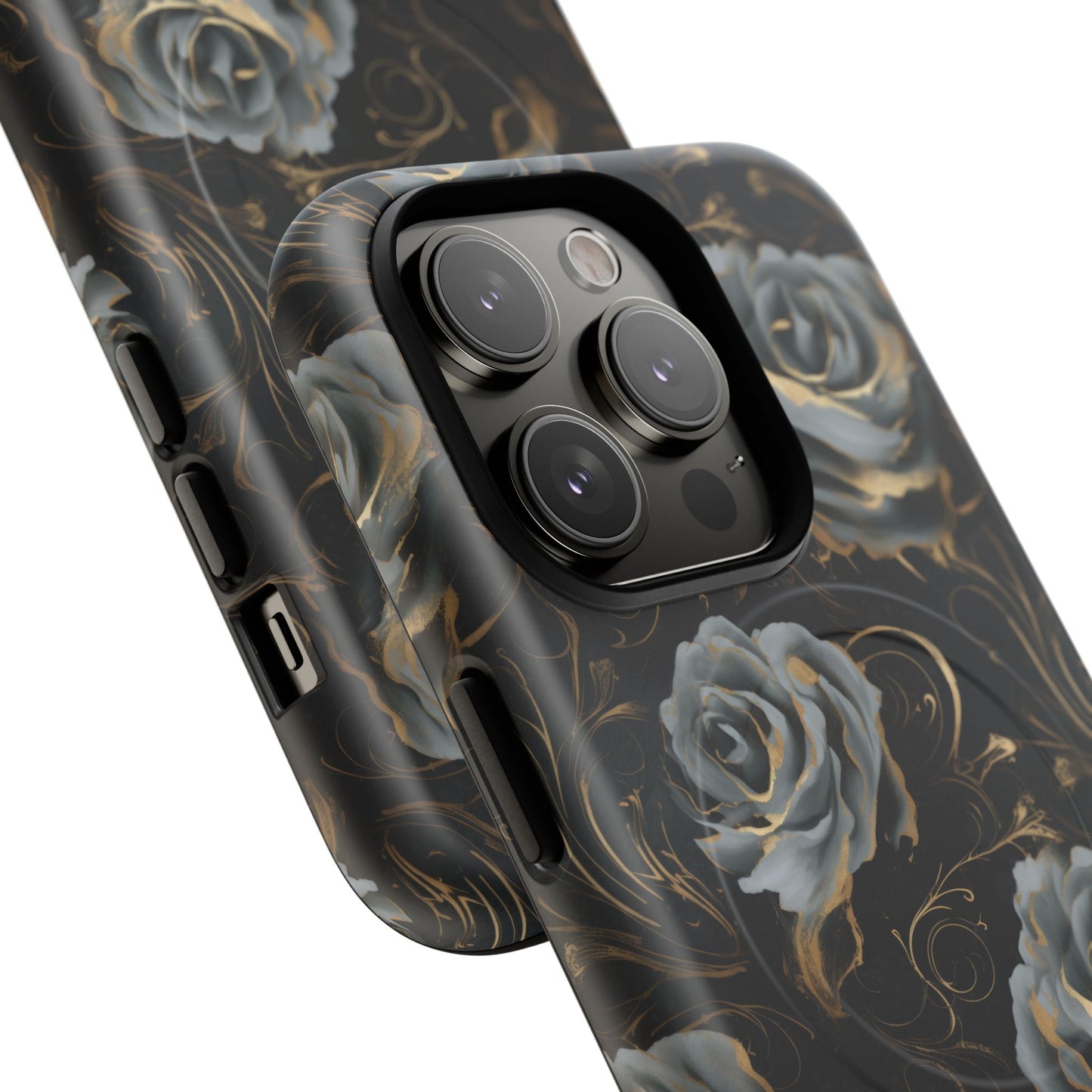 Midnight Bloom Tough iPhone Magnetic Cases,  iPhone 14, iPhone 15, iPhone 16, Pro, Pro Max, Plus MagSafe Case, Protective Tech Accessories, Gift for Her, Floral Design