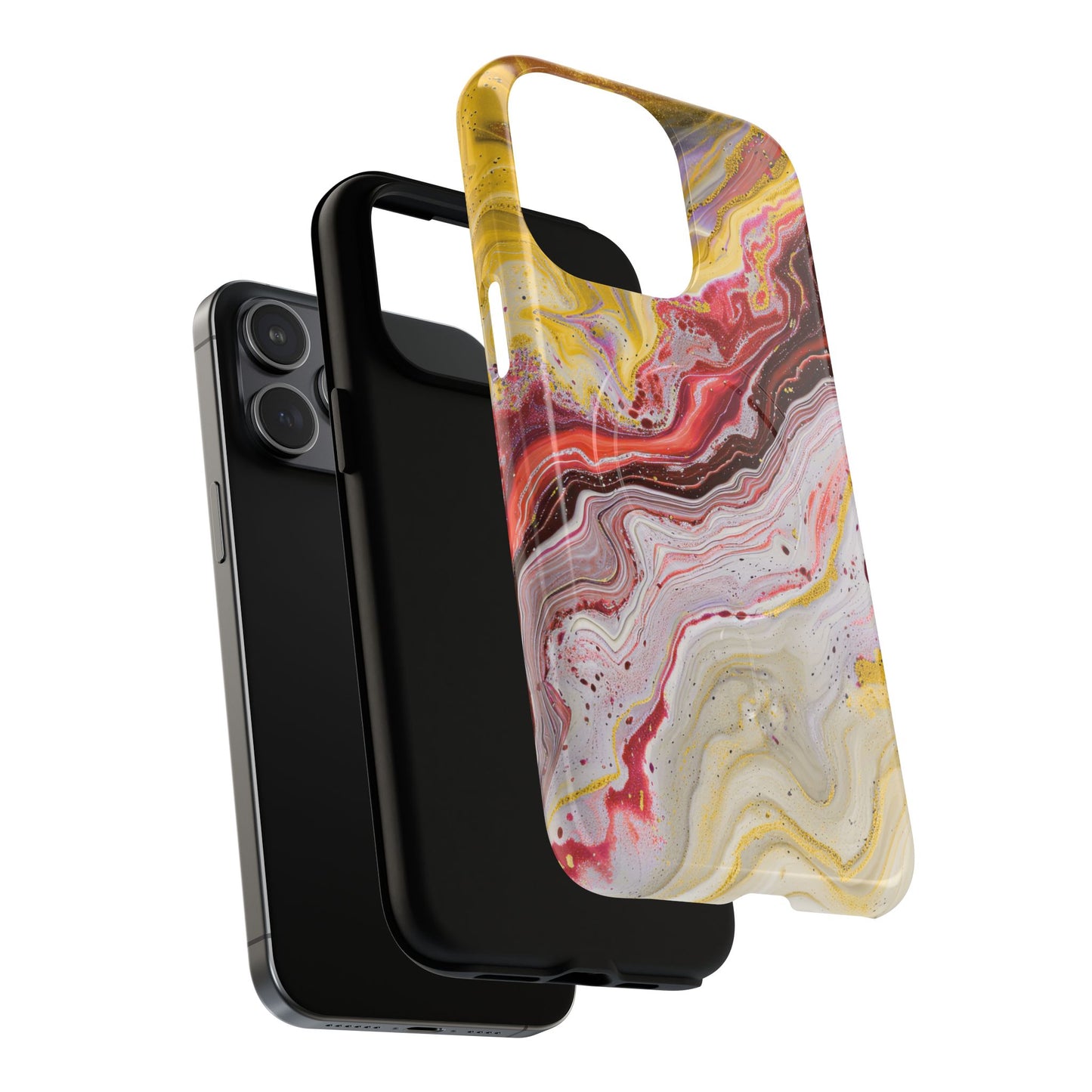 Colorful Red Marble iPhone Case, Tough Magnetic Cases, Stylish iPhone Protection, Unique Gift for iPhone Lovers, iPhone Accessories