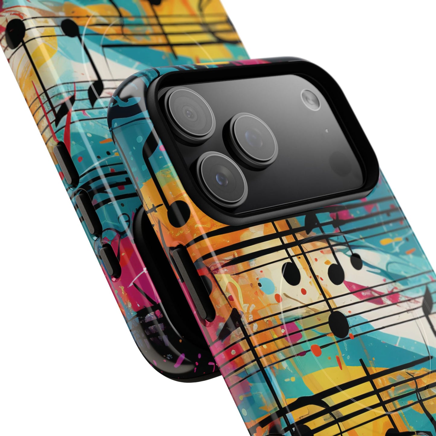 Vibrant Music Note Phone Case, Tough Magnetic Case, Music Lover Gift, Colorful Phone Accessory, Customizable Phone Cover, Unique Gift Idea