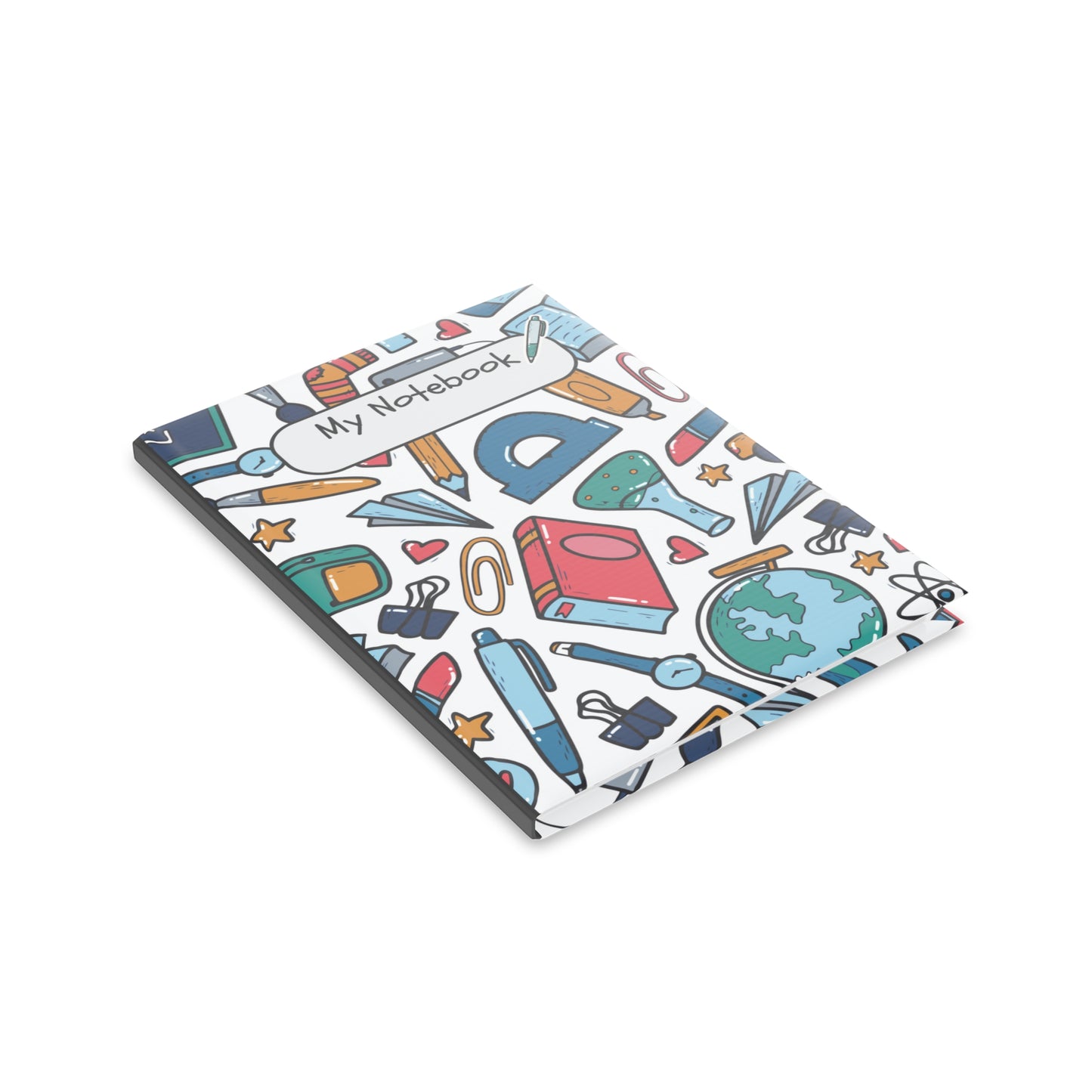 Black School Doodles Hardcover Notebook with Puffy Covers (PY)