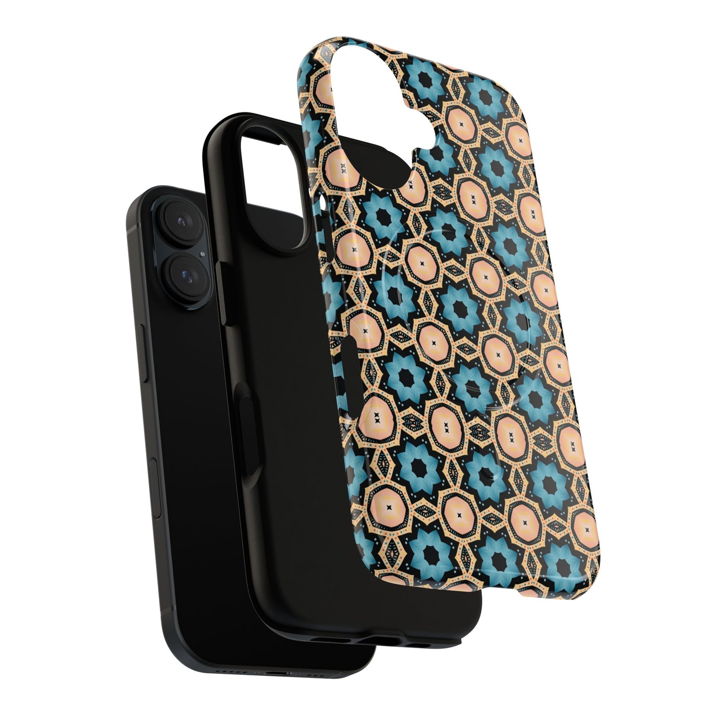Sahara Star Mosaic Colorful Geometric iPhone Cases, Tough Magnetic iPhone Cases, Vibrant Design iPhone Cover, Durable iPhone Protection, Stylish Tech Accessories.