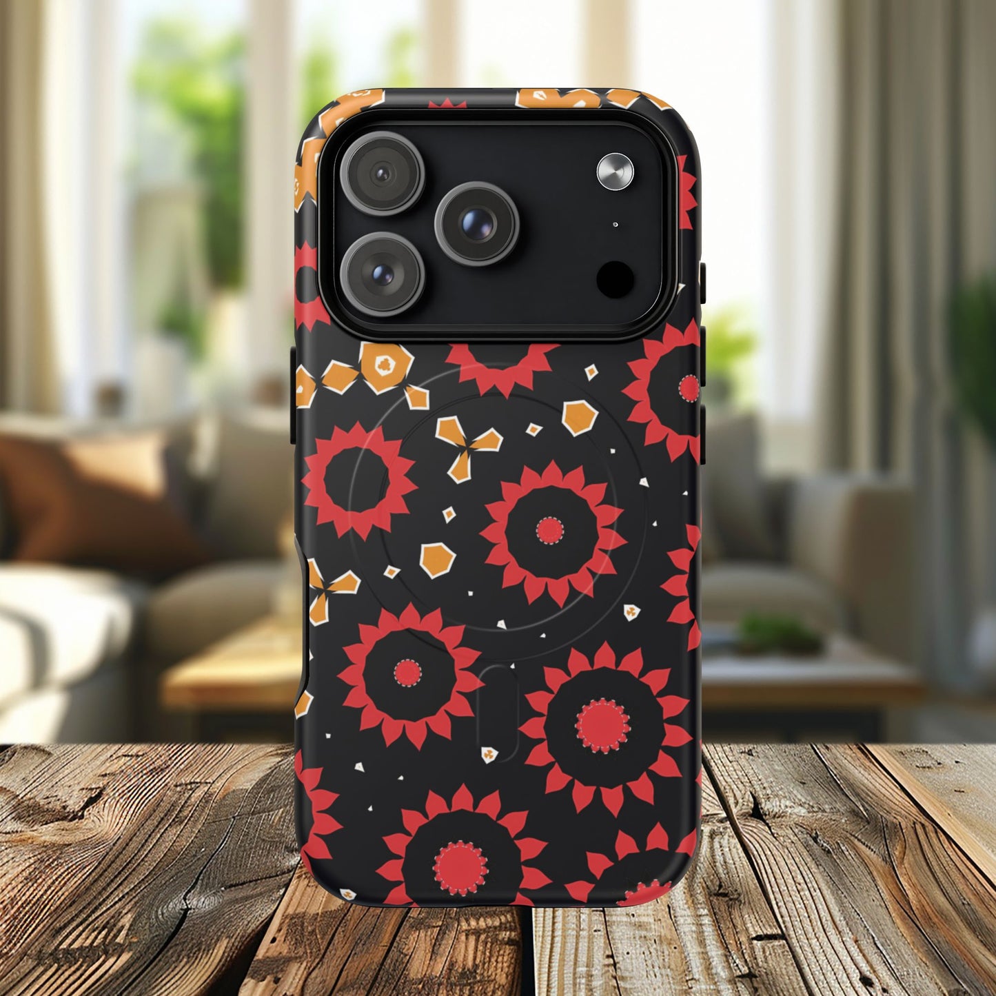 Midnight Ember Bloom Tough Magnetic iPhone Case, Bohemian Floral Design, Stylish iPhone Protection, Gift for Her, Trendy iPhone Accessories
