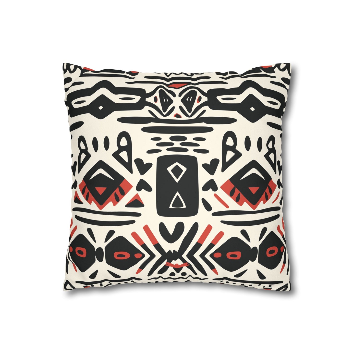 Tribal Harmony Faux Suede Square Pillowcase