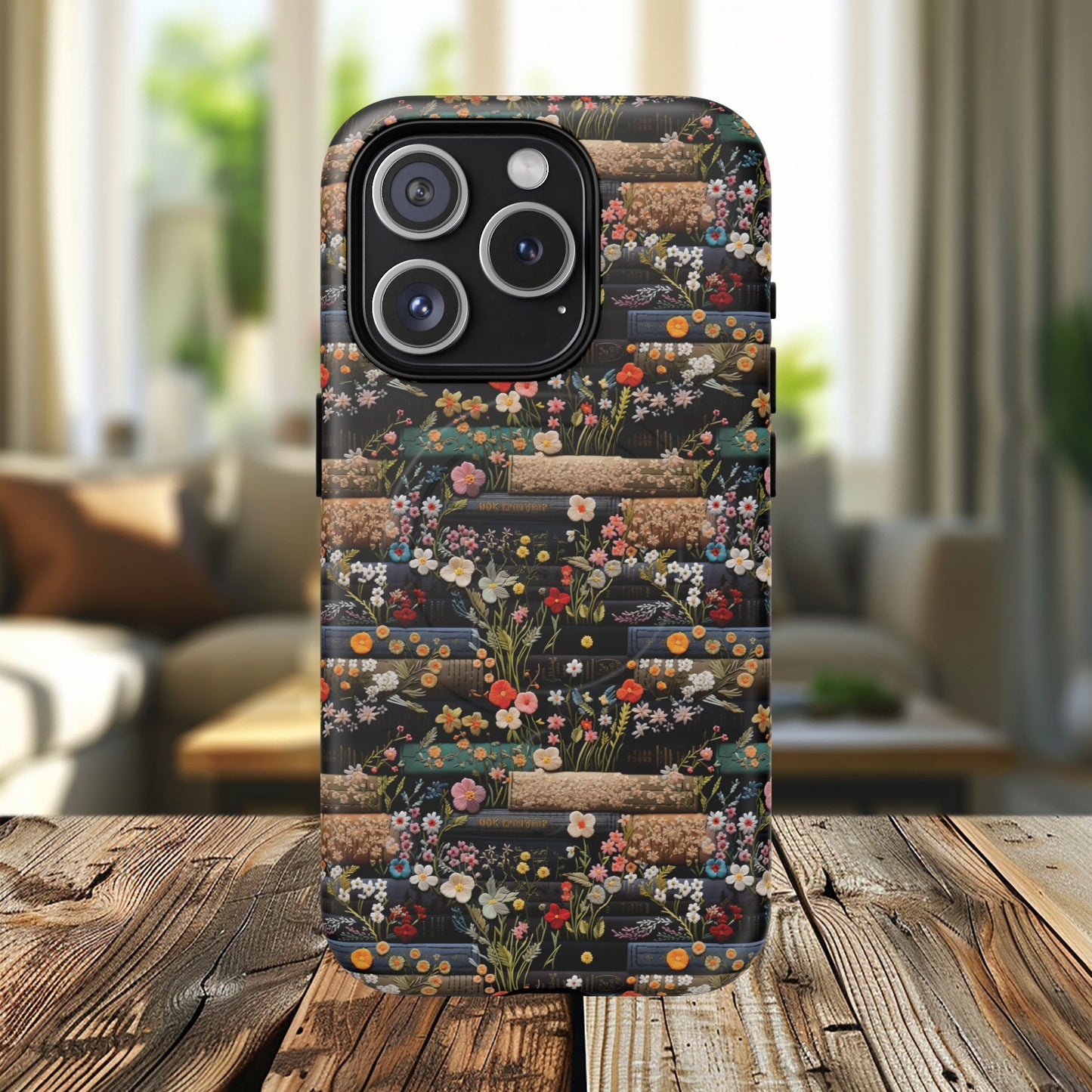 Floral Library Dreams Tough iPhone Magnetic Cases, Stylish Protective Cover, Customizable Gift for Nature Lovers, Festive Accessory for iPhone
