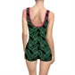 Black Tropical Bliss Women's Vintage Swimsuit (AOP)