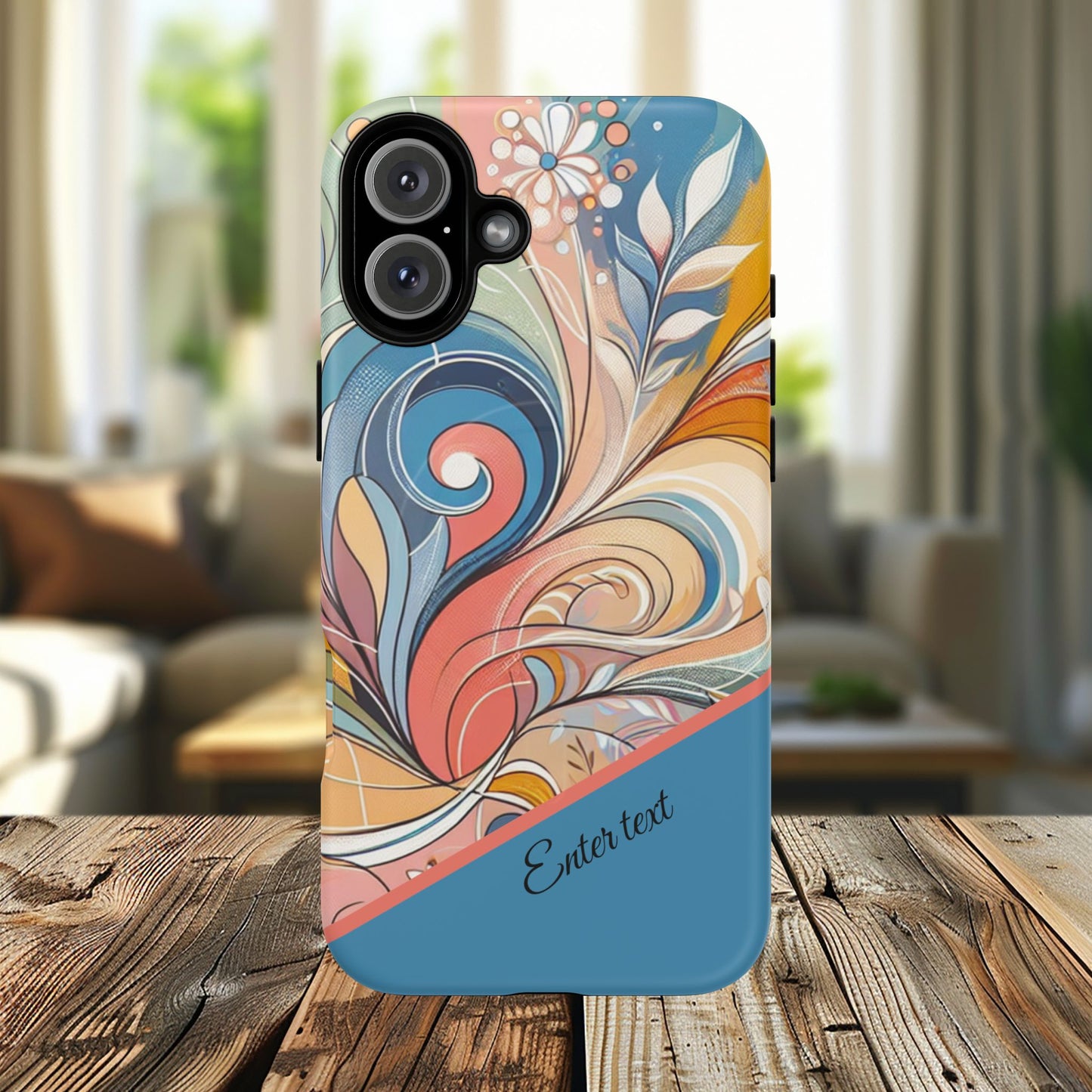Personalized Sunset Garden Whirl Tough iPhone Magnetic Case for iPhone, Artistic Phone Cover, Durable Protection, Gifts for Her, Unique Style