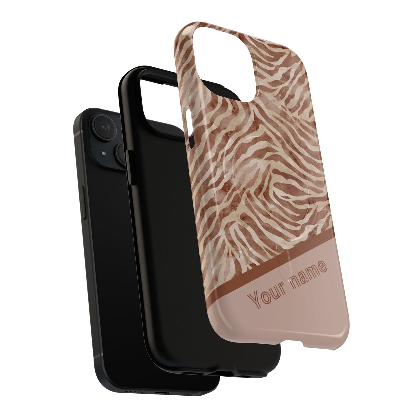Personalized Zebra Print - Tough MagSafe® Magnetic Cases for Stylish Protection, Gifts for Wildlife Lovers, Trendy Accessories iPhone® 13, 14, iPhone 15, iPhone 16, iPhone 17, Pro, Pro Max, Plus Cases.