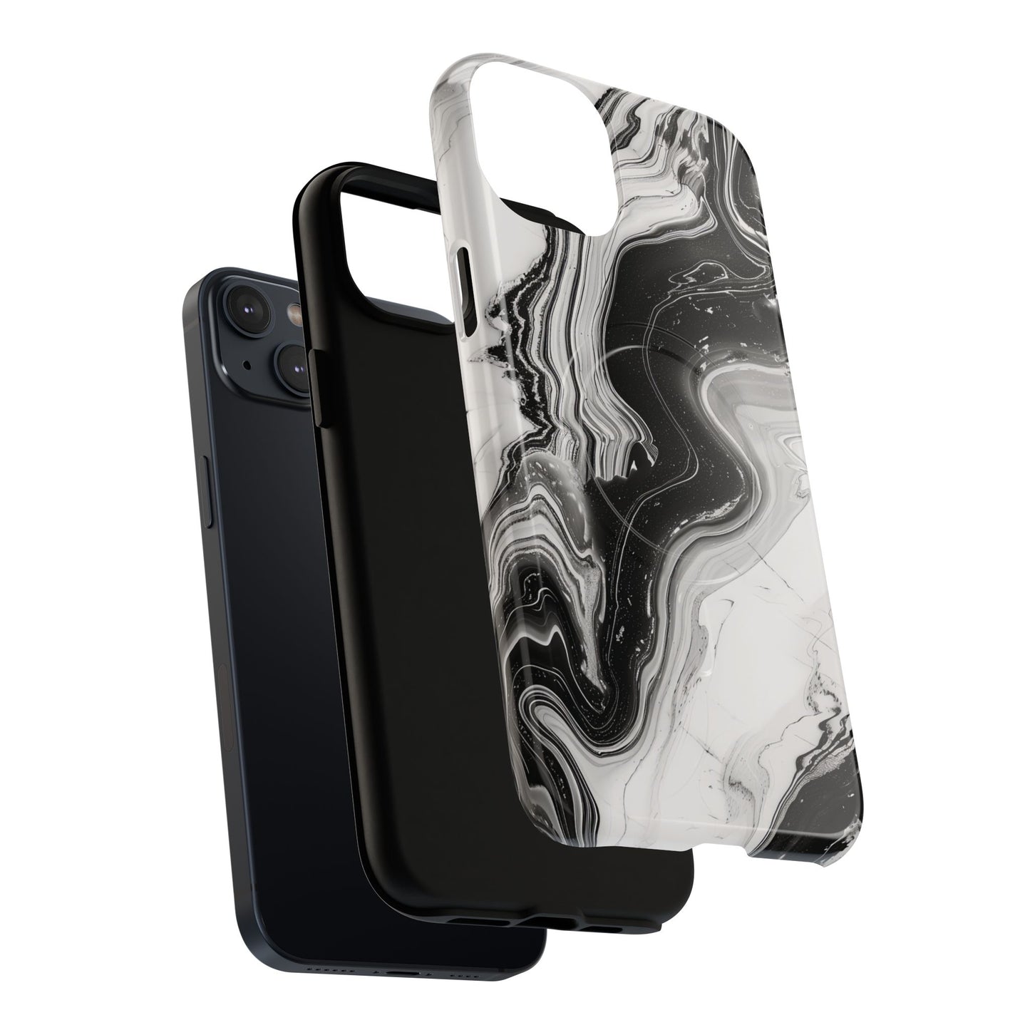 Black Marble Magnetic iPhone Case for Tough Protection, Stylish iPhone Mobile Accessory, Fashionable Gift, Unique Marble iPhone Design, Durable Smartphone Cover