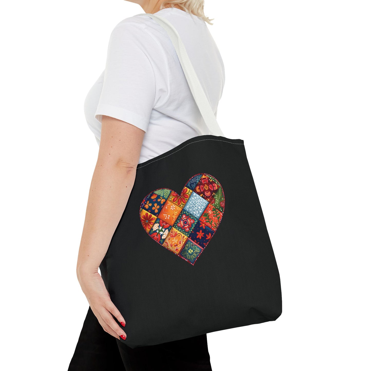 Patched Heart Tote Bag