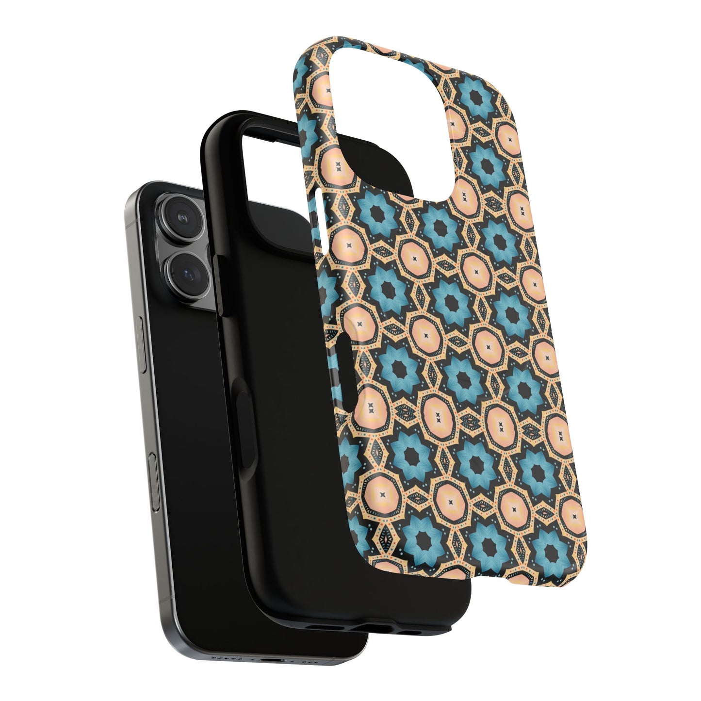 Sahara Star Mosaic Colorful Geometric iPhone Cases, Tough Magnetic iPhone Cases, Vibrant Design iPhone Cover, Durable iPhone Protection, Stylish Tech Accessories.