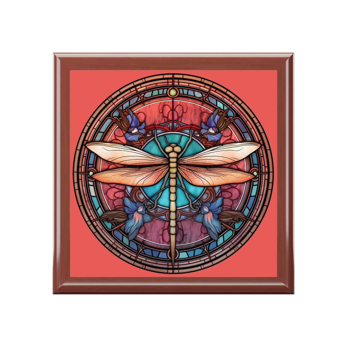 Dragonfly Stained Glass Jewelry Box — Decorative Trinket Keepsake for Her