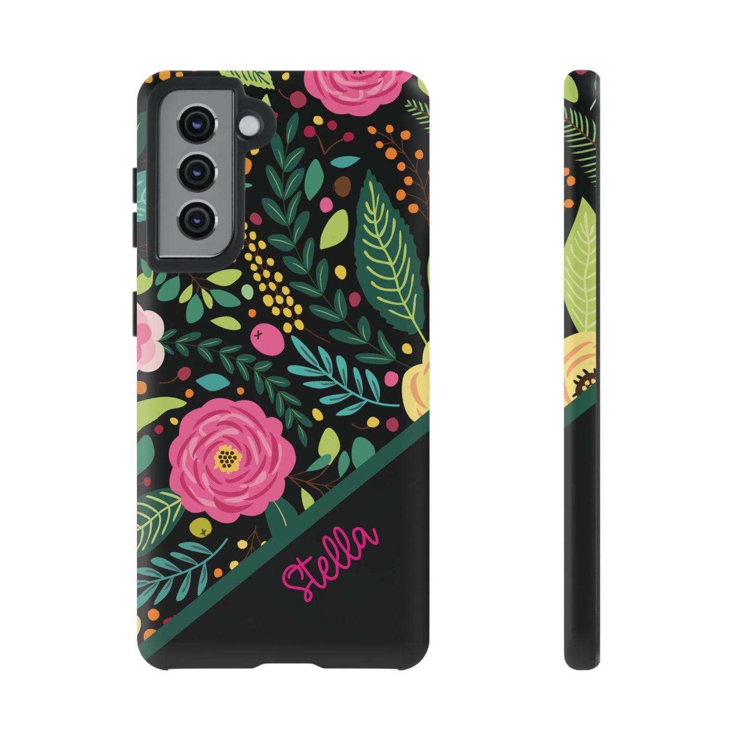 Personalized Floral Fantasy Samsung and Google Pixal Phone Case – Personalized Tough Cases with Colorful Garden Design