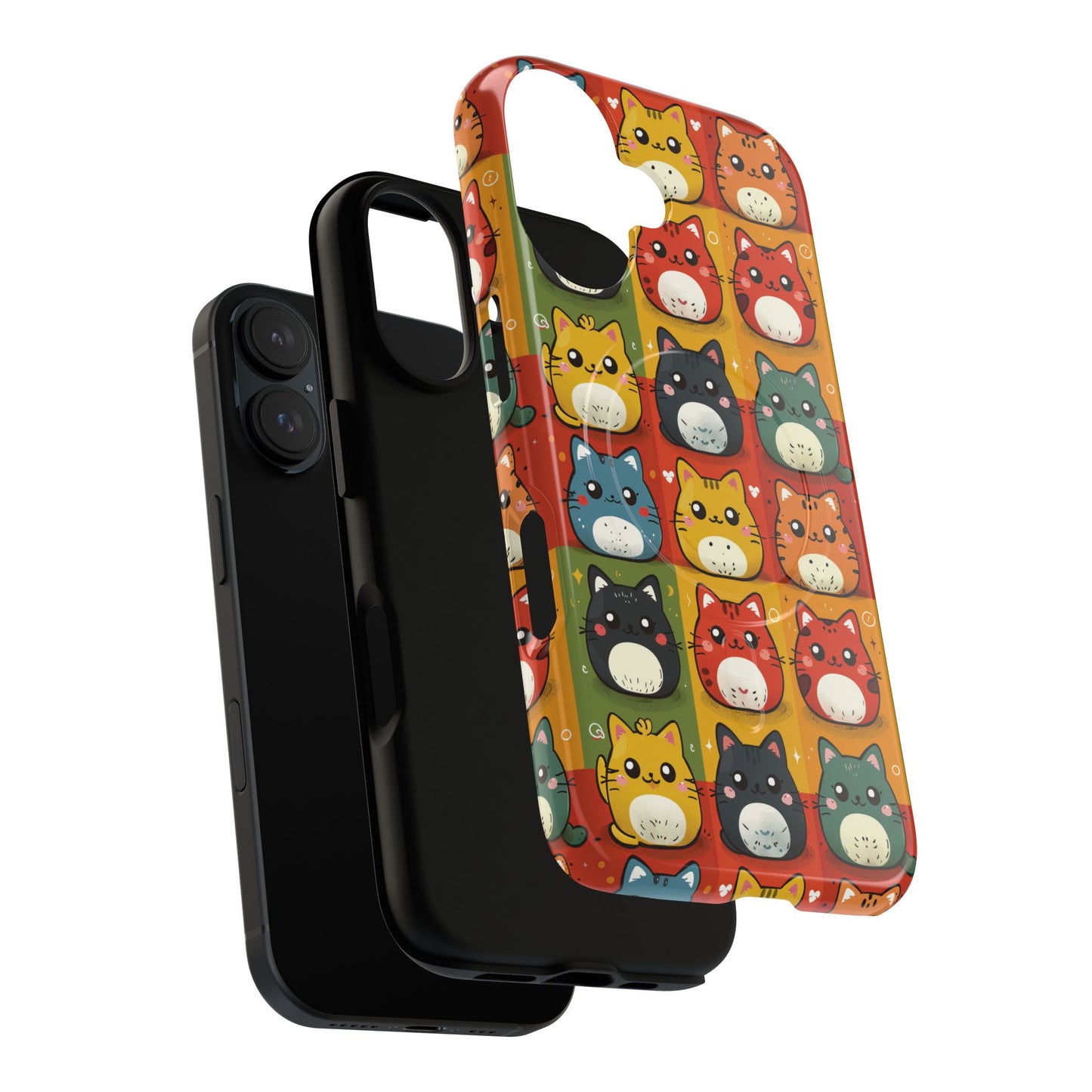 Cute Kawaii Cat iPhone Case, Tough Magnetic iPhone Case, Animal Lover Gift, Kawaii iPhone Cover, Fun Cat Design