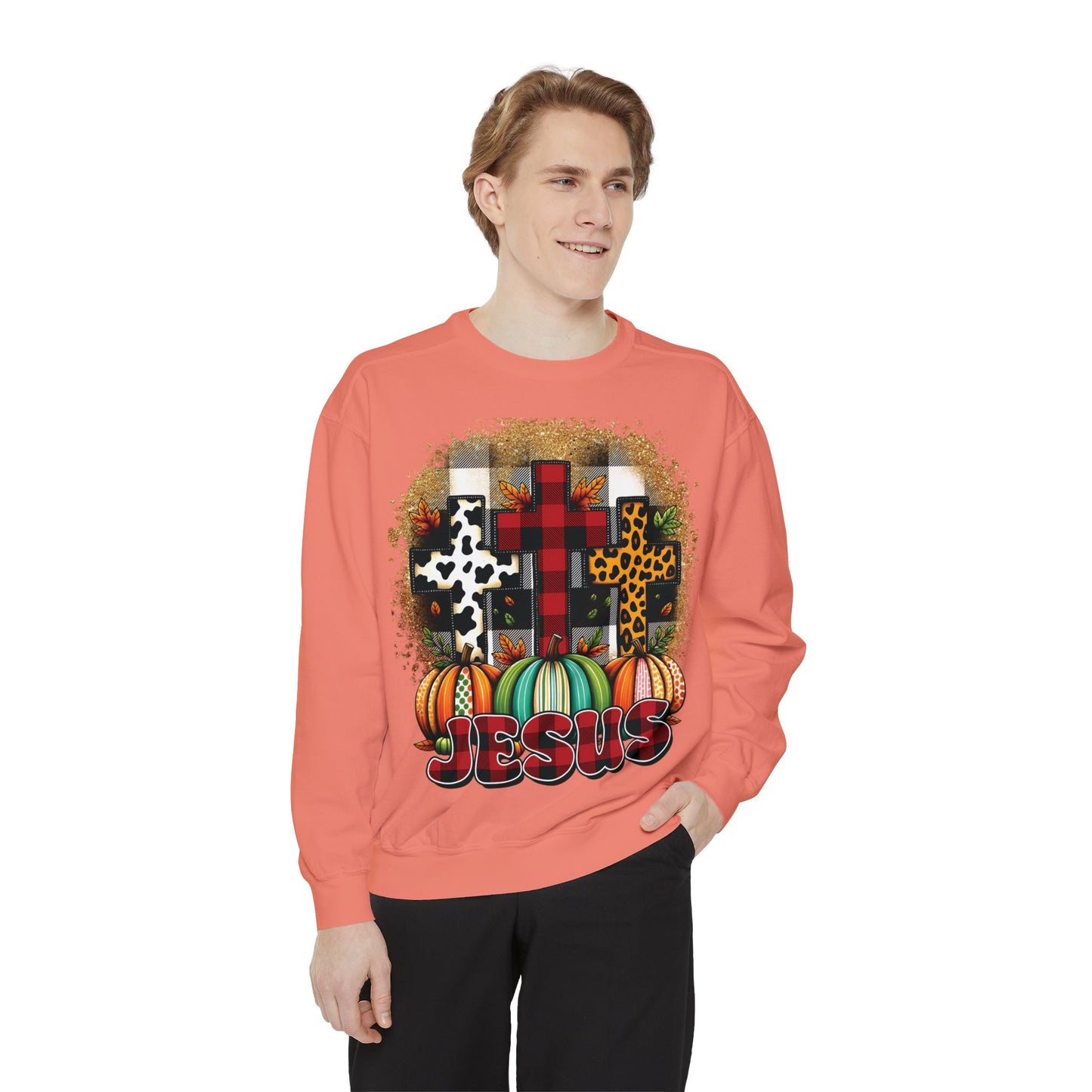 Faithful Harvest Cross Unisex Garment-Dyed Sweatshirt