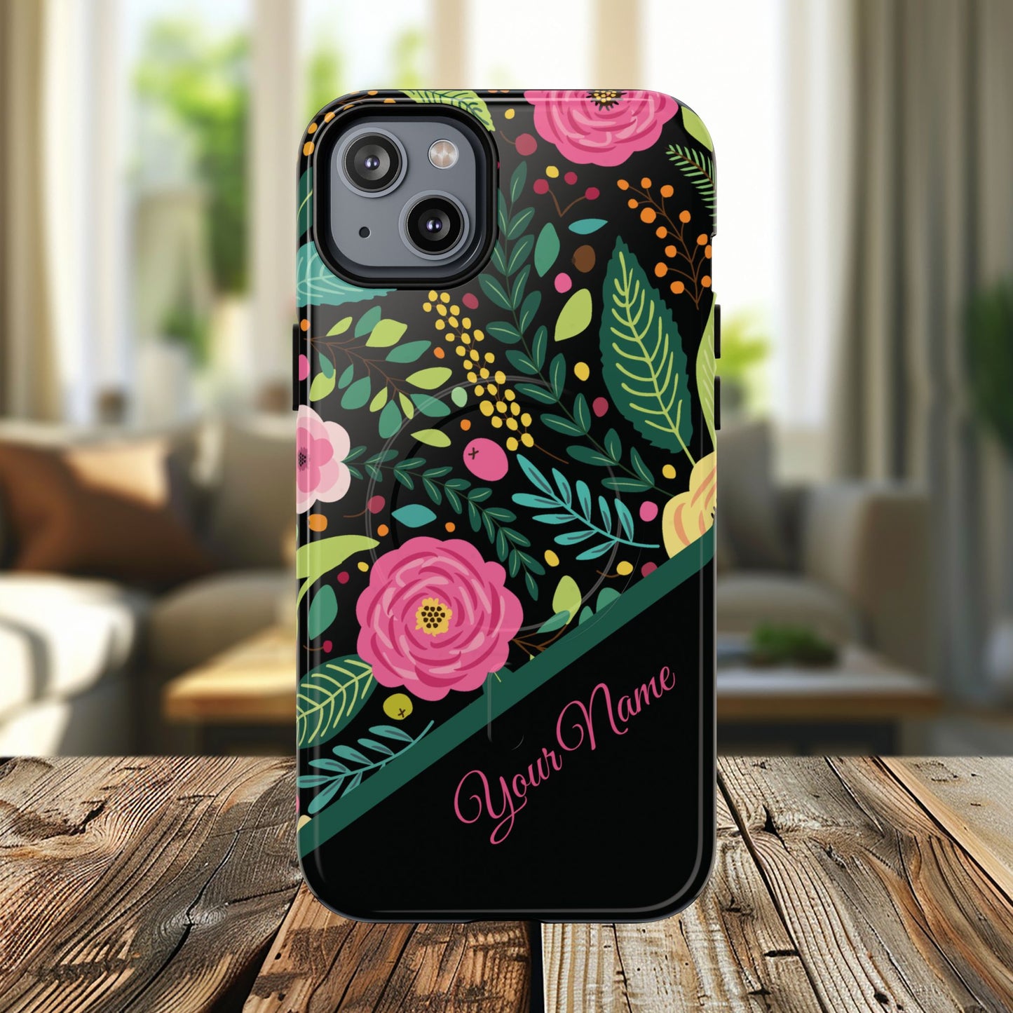 Personalized Floral Fantasy Tough Magnetic iPhone Cases- a Gift for Gardeners, Mother's Day, Birthday Gift, Anniversary Gift, Presents