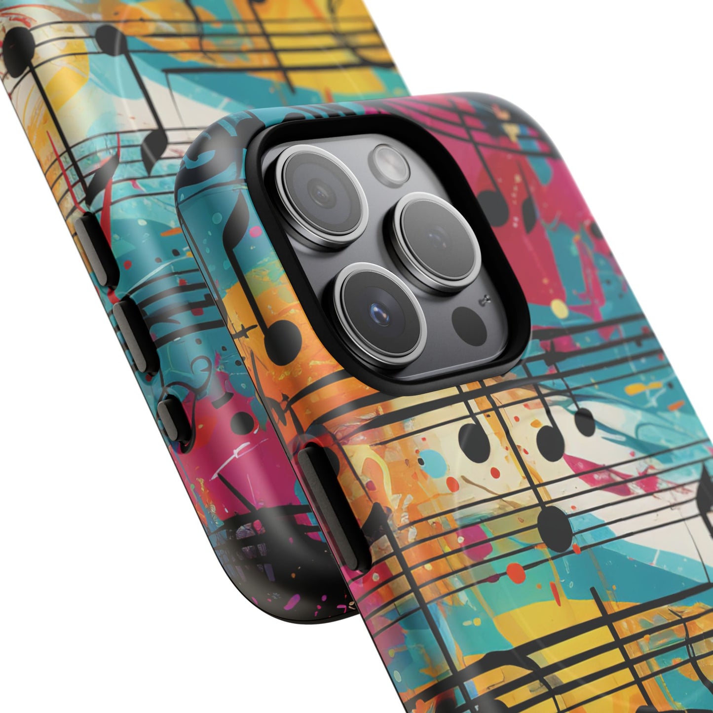 Vibrant Music Note Phone Case, Tough Magnetic Case, Music Lover Gift, Colorful Phone Accessory, Customizable Phone Cover, Unique Gift Idea