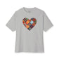 Patchwork Hearts Unisex Oversized Bella Canvas Boxy Tee