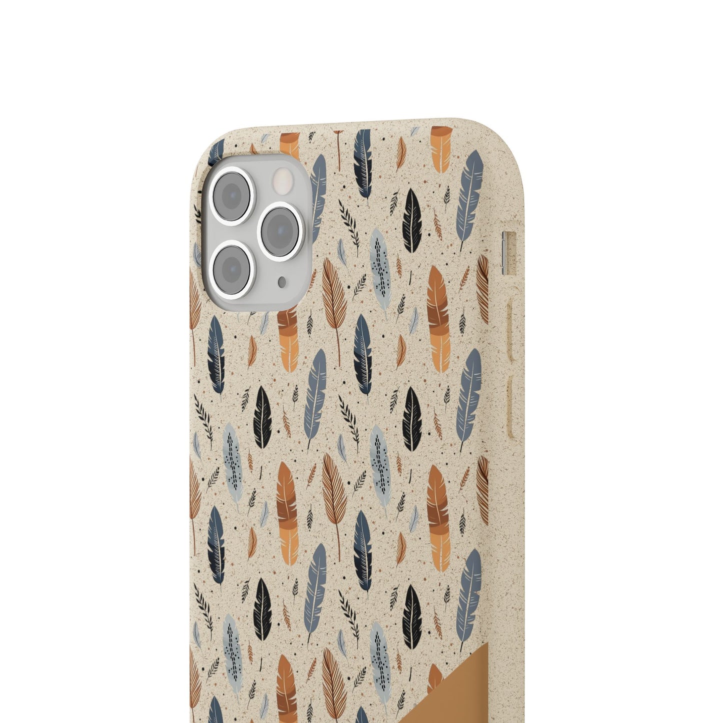 Personalized Whispering Feathers Samsung and iPhone Biodegradable Case, Custom Name Case.