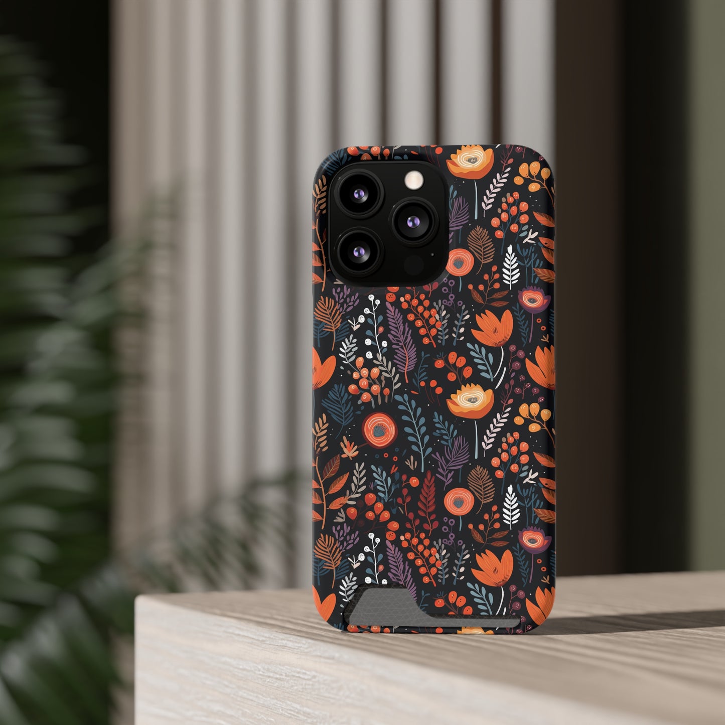 Autumn Bloom Samsung and iPhone Case With Card Holder