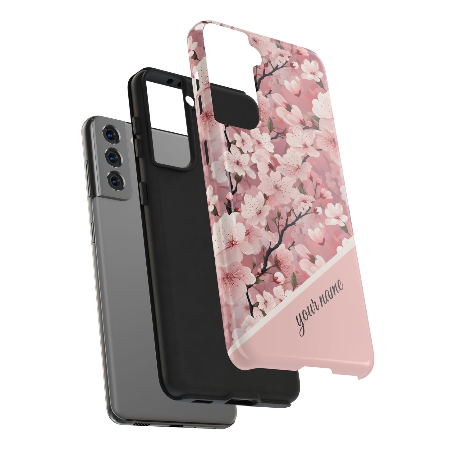 Personalized Cherry Blossom iPhone and Samsung Tough Phone Cases