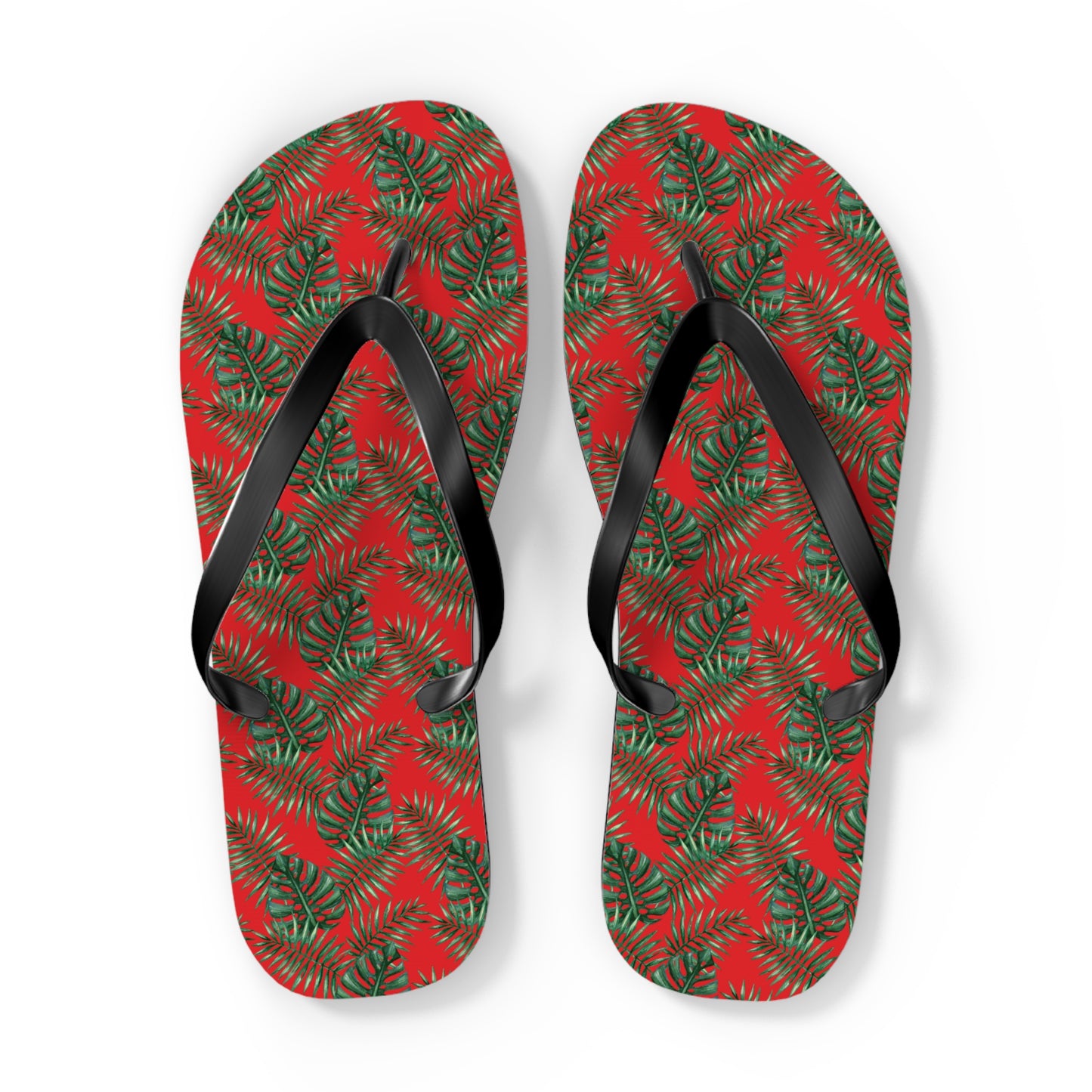 Red Tropical Bliss Flip Flops