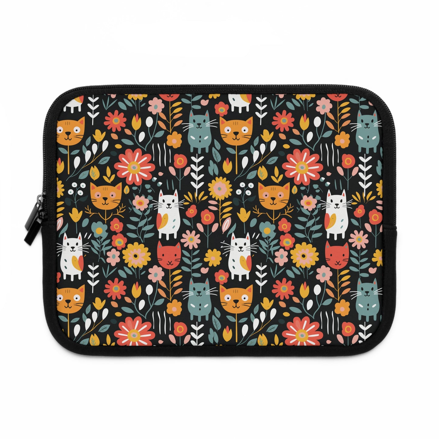 Whimsical Feline Garden Laptop Sleeve