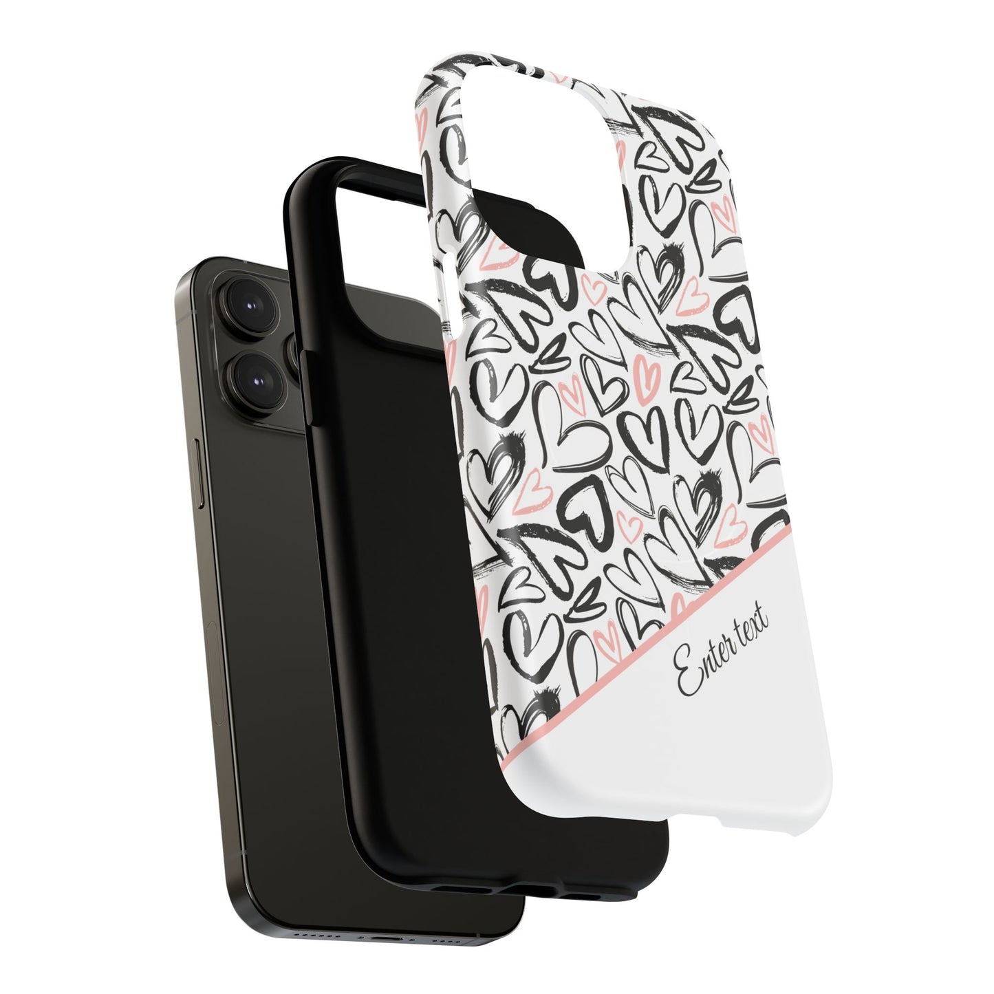 Heart Scribbles Tough Magnetic MagSafe®Case - Cute, Stylish, Gifts for Her, Love, Valentine's Day,  iPhone® 13, 14, 15, 16, 17, Pro, Pro Max, Plus Cases.