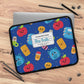 Personalized Blue Kawaii Laptop Sleeve with Composition Book Inspired Design, Customizable Tech Case, School Supplies, Gift for Students, College Essentials, Back to School
