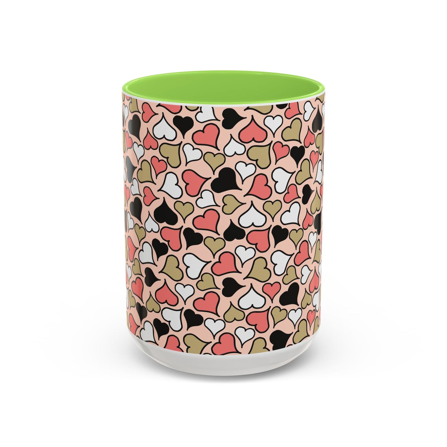 Heart Patterned Coffee Mug - Colorful Love Design, Perfect for Gifts & Celebrations