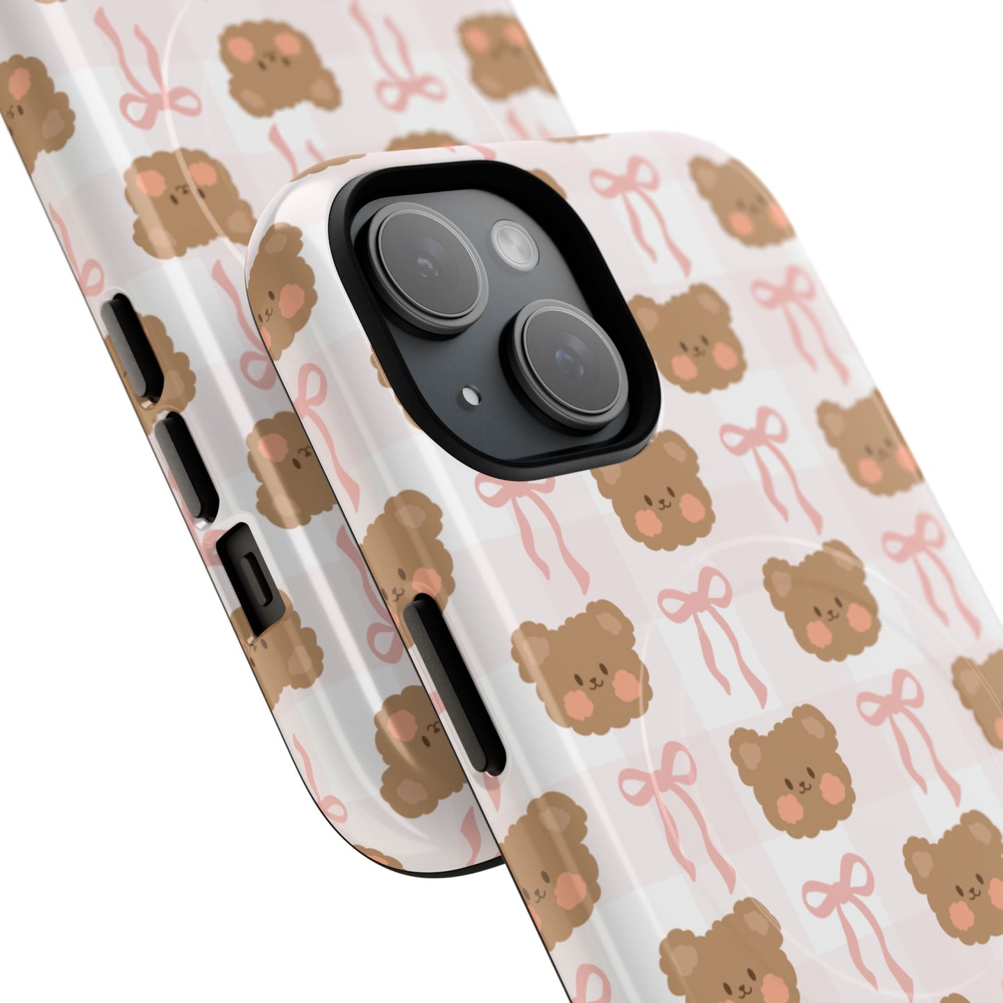 Cute Bear Pattern Magnetic Phone Case, Durable Animal Design, Gift for Kids, Trendy Case for iPhone, Cute Phone Accessory