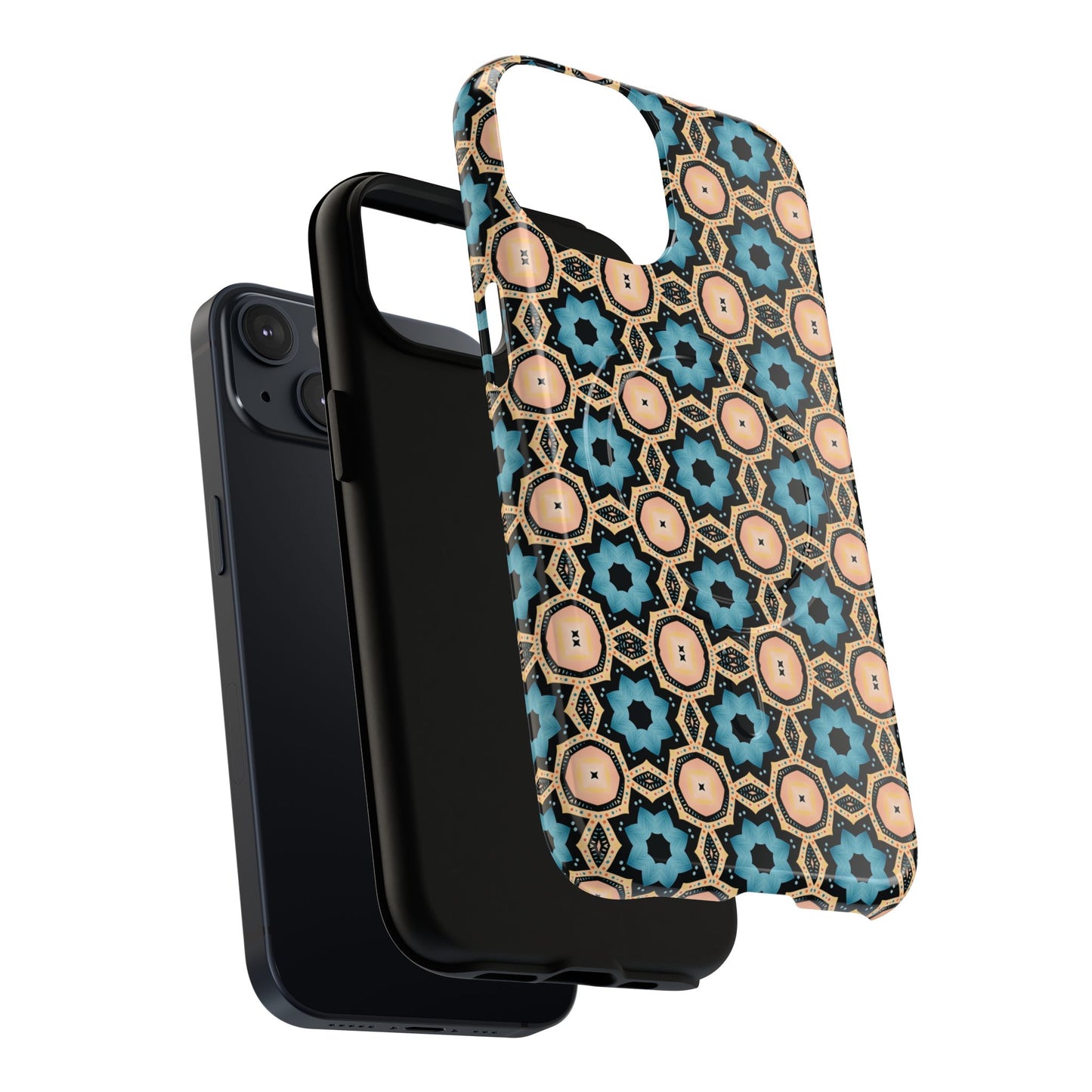 Sahara Star Mosaic Colorful Geometric iPhone Cases, Tough Magnetic iPhone Cases, Vibrant Design iPhone Cover, Durable iPhone Protection, Stylish Tech Accessories.