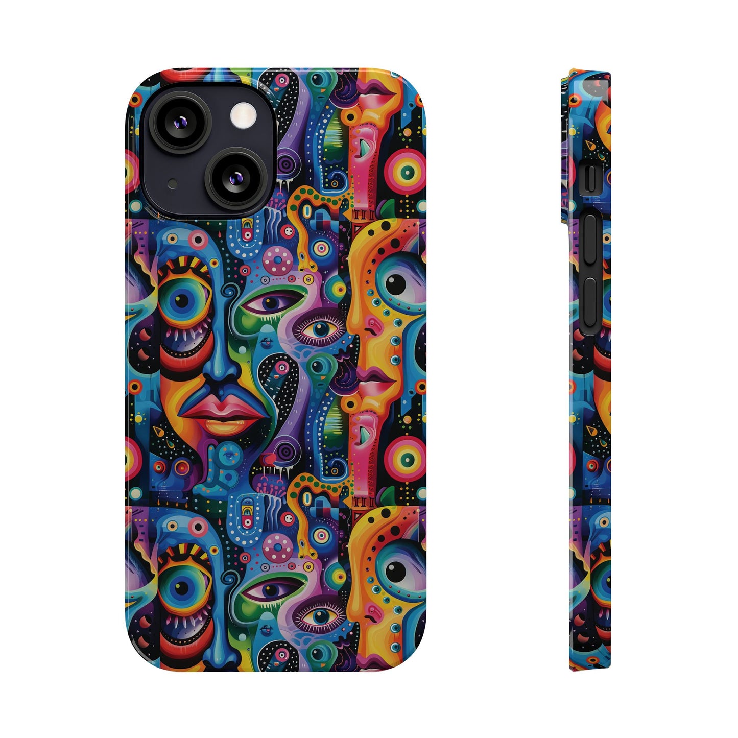Psychedelic Visions Slim iPhone Case - Vibrant Design for Artistic Souls
