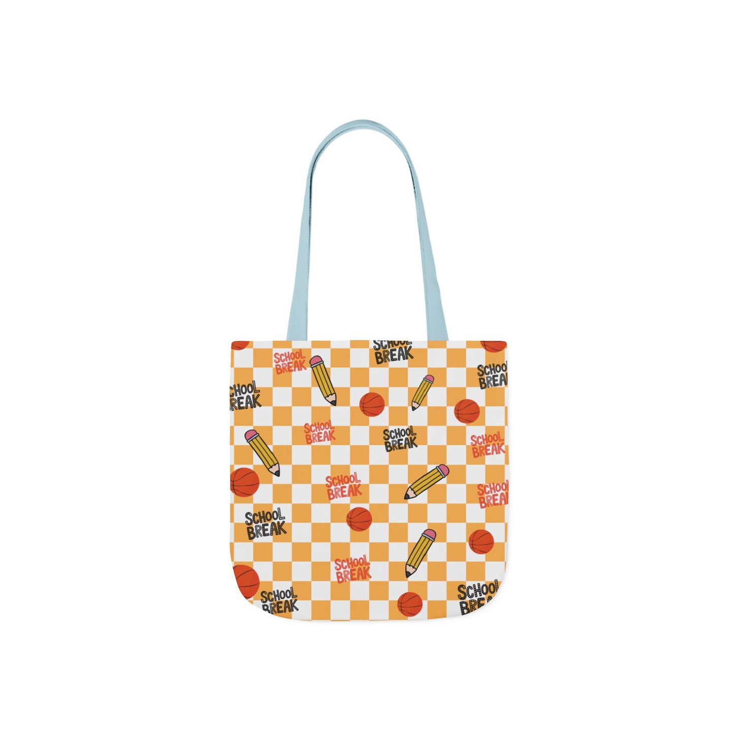 Personalized Orange Schoolyard Chic Composition Book Inspired Canvas Tote Bag with Colorful Straps, Cute School Bag, Eco-Friendly Tote, Back to School Shopping Bag, Teacher Gift Idea