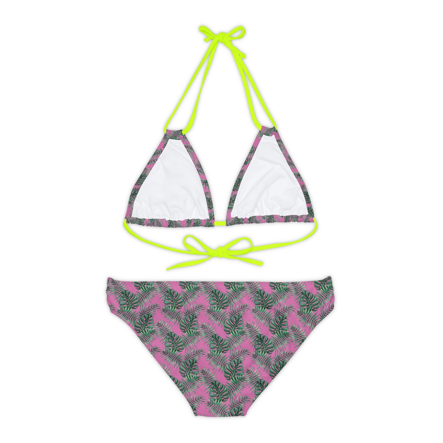 Pink Tropical Bliss Strappy Bikini Set (AOP)- (PY)