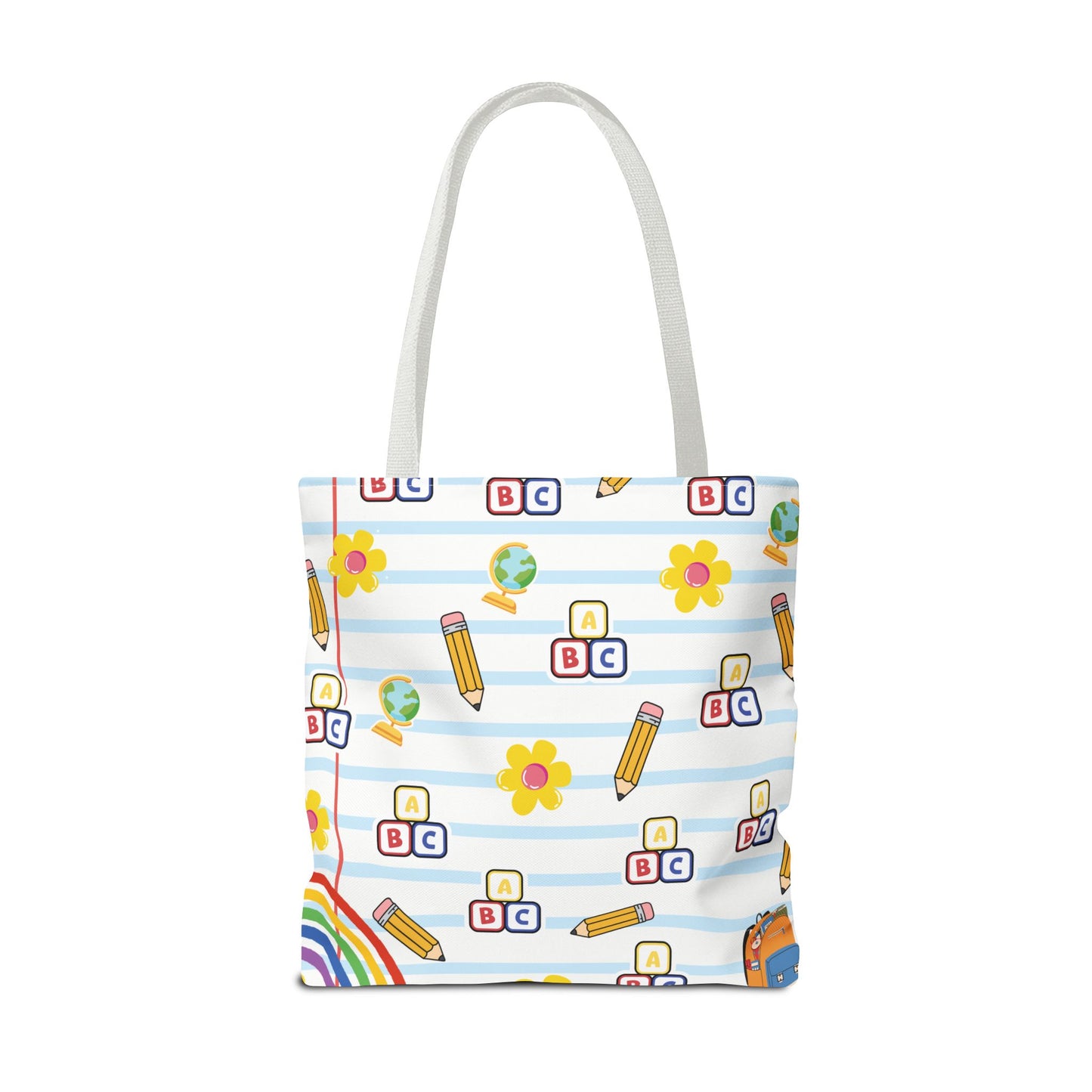 Personalized White SchoolYard Chic Composition Book Inspired Tote Bag, Back to School Tote, Teacher Gift, Kids Bag, Custom Name Bag, Educational Accessories, Back to School Tote Bag.