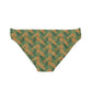 Brown Tropical Bliss Loop Tie Side Bikini Bottom (AOP)